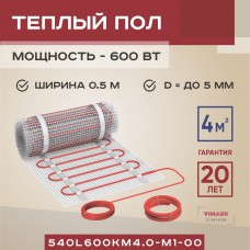 Мат для теплого пола Vimarr 4 м², 600 Вт